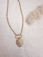 My Shield Necklace – Faith Inspired Gold Statement Necklace